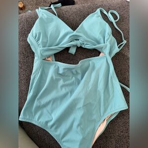 Shade & Shore Light Blue One Piece Swimsuit